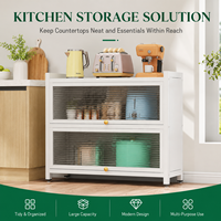 Armoire de rangement de cuisine autoportante en métal avec portes en PC, organisateur de garde-manger en acier au carbone, vente en gros