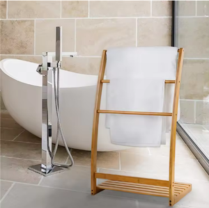Wholesale Modern Three-Layer Bamboo <b>Towel</b> <b>Rack</b> <b>Stand</b> Bathroom Floor Clothes - Product Image 3