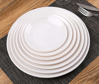 Vente d'usine : Assiettes rondes blanches en mélamine, durables et incassables, en plastique moderne, avec logo personnalisé pour hôtels, restaurants et fêtes