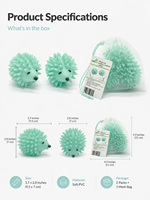 Boules de lavage réutilisables Hedgehog Design pour sèche-linge, accessoires ménagers anti-emmêlement pour machine à laver