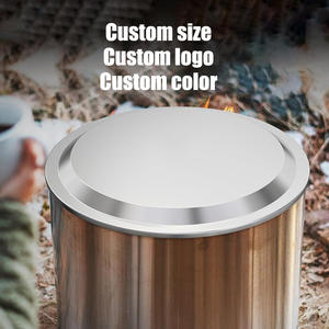 ラウンドファイヤーピット蓋304ステンレス鋼蓋屋外キャンプ用ファイヤーピットアクセサリー厚いファイヤーピットバーナーカバー - Product Image 4