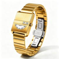 Montre à quartz unisexe VA VA VOOM Fashion sans aiguilles, cadran carré, fabricant de montres personnalisées, bracelet en acier inoxydable, montre de couple pour les amoureux