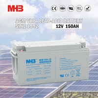 Batterie au plomb régulée par valve Mhb 6-GFM-150-1B-T à haute efficacité pour stockage d'énergie solaire, 150 Ah, 12 V