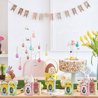 Boîtes en papier pour friandises à thème de Pâques avec fenêtre, design lapin et poussin, pour fête de Pâques, cadeaux, friandises, boîtes en papier pour cadeaux