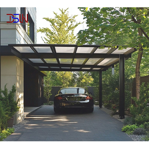 Abri de voiture moderne en aluminium, structure extérieure imperméable avec toit en polycarbonate, idéal pour le stationnement résidentiel - Product Image 1