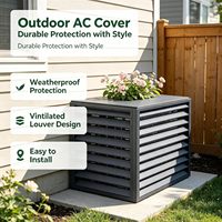 Vente en gros de couvertures de climatiseur extérieures en aluminium modernes, autoportantes, à persiennes, étanches et anti-poussière, pour terrasse