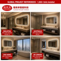 Miroir de salle de bain rétroéclairé par LED Fullkenlight, forme ondulée irrégulière, cadre en métal, commande tactile, miroir intelligent avec capteur tactile