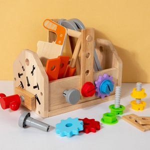 ชุดเครื่องมือไม้เสริมพัฒนาการเด็กเล็กแบบยูนิเซ็กซ์  แบบพกพา  จำลองการถอดประกอบ ซ่อมแซม  พร้อมสกรูและน็อต - Product Image 6