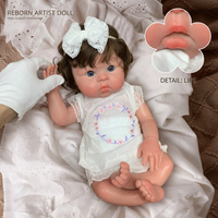 18 Zoll Schwere Neugeborenen-Puppen |   Reborn-Babypuppe Mädchen Ganzkörper Platin-Silikon Nicht-Vinyl Weiches Spielzeug CE-Zertifiziert Geschenk Ab 3 Jahren