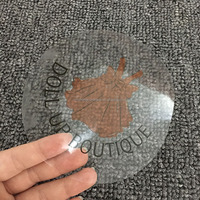 Rouleau d'étiquettes transparentes imperméables de forme ronde auto-adhésives en PVC personnalisées rectangle pour emballage