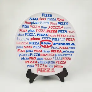 11 pulgadas Impresión de logotipo personalizado barato al por mayor a granel de plástico de vajilla de melamina ronda Pizza placa