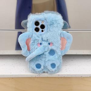 Nueva funda de teléfono móvil de felpa Elephant <span class=keywords><strong>Applin</strong></span> a la moda para iPhone 13 14 15 16 Pro Max, funda de teléfono bonita y cálida para invierno - Product Image 2