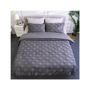 Juego de cama lavable a máquina con cremallera, funda de edredón de cama doble, funda de almohada de lujo, superventas