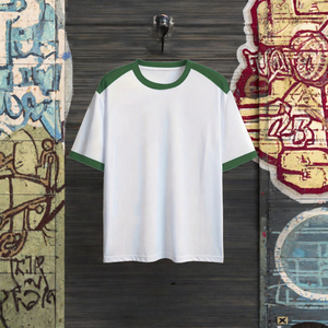 Camiseta Oversize de Algodón 100% para Hombre, Manga Corta, Cuello Redondo, Estilo Vintage Béisbol, Bloques de Color, Streetwear Casual, Ajuste Holgado, Camiseta de Verano - Product Image 2