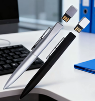 Flashdisk USB Bentuk Pulpen Logam Berkualitas Tinggi USB2.0 16GB 32GB Hadiah Mahasiswa Custom Garansi 1 Tahun Tanpa Enkripsi