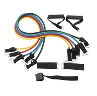 אימון משולב גומי Expander תרגיל אלסטי למשוך חבל עם אימון בר 11 יח'\סט כושר התנגדות צינור להקת סט