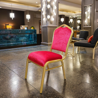 Restaurant de haute qualité bon marché en gros, salle de banquet, chaise d'hôtel de banquet empilable en fer moderne