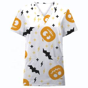 2023 핫 세일 간호사 병원 유니폼 여성 할로윈 의상 섹시한 V 넥 티셔츠 스크럽 유니폼 탑스 - Product Image 4