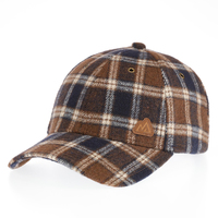 Casquette de baseball vintage en laine mélangée à 6 panneaux avec patch en cuir véritable, profil bas, doublure intégrale, idéale pour l'hiver et les activités de plein air