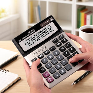 Calculadora Huayang de Pantalla Grande, 12 Dígitos, Teclado de Metal de Aluminio, Calculadora <span class=keywords><strong>Financiera</strong></span> Resistente para Uso en Oficina <span class=keywords><strong>y</strong></span> <span class=keywords><strong>Contabilidad</strong></span> - Product Image 4
