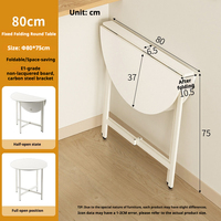 Table à manger pliante portable en chêne, table de cuisine multifonctionnelle, design circulaire peu encombrant, mobilier de restaurant assemblé