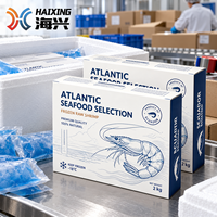 Boîte à fruits de mer ondulée barrière à l'humidité, emballage en carton enduit de PE pour la livraison de filets de poisson réfrigérés