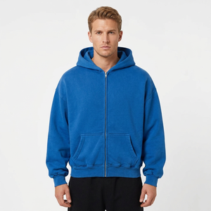 Sudaderas con Capucha de Algodón de Alta Calidad, Unisex, Bordadas, con Cierre, Ecológicas, de Secado Rápido, Personalizadas, Extra Grandes, Color Rojo para Hombre - Product Image 2