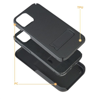 Étui de téléphone portable en TPU et PC avec support pour iPhone 12 Pro Max