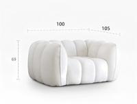Nouveau canapé en tissu droit de style rétro français crème citrouille, minimaliste moderne, pour salon, canapé paresseux design