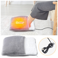 Chauffe-pieds électrique USB en flanelle lavable avec thermostat réglable pour un usage domestique en hiver