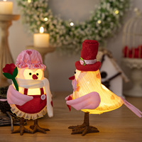 Nouvelle décoration de bureau lumineuse créative pour la Saint-Valentin, oiseau rose, figurine décorative pour événements