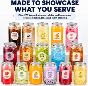 Prix de gros, logo personnalisé, boîtes en PET transparentes avec couvercles pour jus, boissons, gâteaux, bouteilles, emballages en plastique - Product Image 4