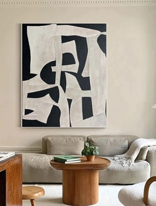 Decoración del hogar Wabi Sabi lienzo geométrico abstracto arte de la pared pintura al óleo pintada a mano textura 3D <span class=keywords><strong>cuadros</strong></span> de habitación modernos - Product Image 6
