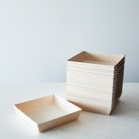 Boîte en bois jetable avec couvercle en plastique, boîte à gâteaux, boîte à cupcakes, boîte à sandwichs, emballage alimentaire, taille personnalisée, logo