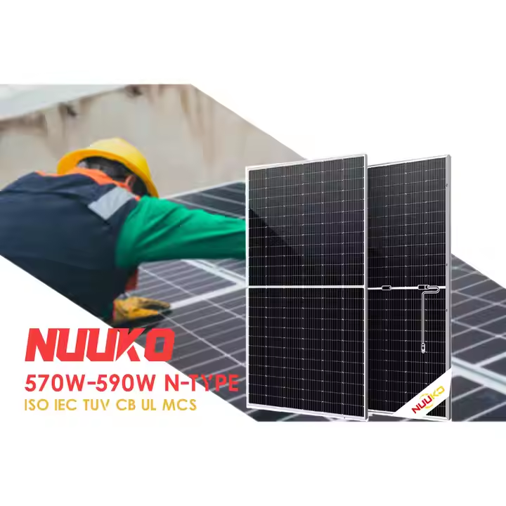 Nuuko Glass A Topcon N-type Monofacial 550W 560W 585W 590W 595W Solar ...