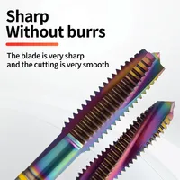 Tarauds HSS-G de qualité industrielle, M2-M12, à pointe spirale avec revêtement TC, pour le filetage traversant multi-matériaux