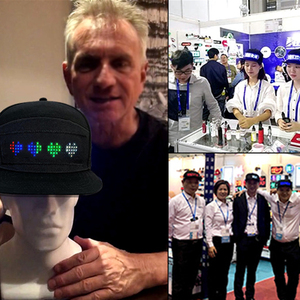 หมวก LED แสดงข้อความ ควบคุมผ่านแอพ ชาร์จ USB หมวกแก๊ป Snapback แสดงข้อความแบบตั้งโปรแกรมได้ - Product Image 2
