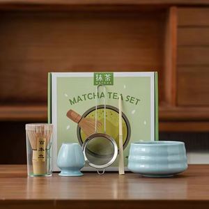 Ensemble d'accessoires pour matcha japonais personnalisé, fouet à matcha rose, bol à matcha en céramique, support pour fouet en céramique, ensemble de cérémonie fait main, kit de 5 pièces - Product Image 3