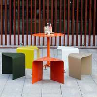 Ensemble table et chaises de café d'extérieur moderne et durable en alliage d'aluminium, petite table pour cour, bord de mer, parc, plage, mobilier d'extérieur