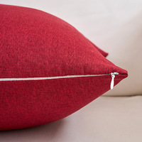 Housses de coussin carrées en polyester et lin tissé uni, réutilisables, personnalisables, pour hôtels et usage domestique – Vente en gros
