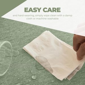 60-inch Faux <span class=keywords><strong>Linen</strong></span> Khăn trải bàn không thấm nước mộc mạc vải chống trầy xước trang trí kết cấu nhà Bếp trang trại phong cách Sage - Product Image 4