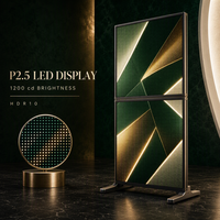 Afficheur LED pliable P2.5 à service frontal, panneau mural léger, luminosité 1200 cd, HDR10, garantie 2 ans, support sur pied