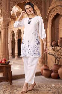 Ensemble coordonné deux pièces pour femme : Kurti et pantalon – Respirant, écologique, confortable, idéal pour un style décontracté et tendance toute saison - Product Image 2