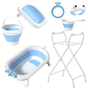 Babi soporte baño logotipo personalizado baera para bebés con soporte bebé <span class=keywords><strong>lavabo</strong></span> conjunto baño plástico plegable bebé <span class=keywords><strong>bañera</strong></span> conjunto con soporte - Product Image 1