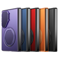 Coque de téléphone antichoc avec cache-objectif rabattable, anneau magnétique rotatif à 360° et béquille pour Samsung Galaxy Z Fold 8 Ultra 7 6 5