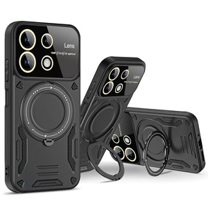Coque de protection de luxe en TPU et PC avec anneau magnétique pour iPhone 17 Pro Max, 16 Pro, 17, 15, 14 Plus - Product Image 1