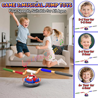 Jeu de lancer d'anneaux, jouets musicaux à sauter, jouets de sport d'extérieur et d'intérieur, lanceur de fusées 3-en-1 pour enfants