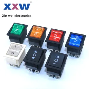 Interruptor oscilante KCD4, 4 pinos/6 pinos, interruptor de alta corrente, interruptor liga/desliga Dpdt iluminado