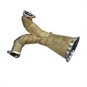 Tubo de Escape Vortex Gold de Acero Inoxidable con Aislamiento Térmico y Acabado Espejo, 1.5mm de Espesor de Pared, para Audi S4 S5 B9 B9.5 3.0T V6 EA839 - Product Image 1