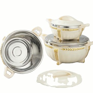 Ensemble de 3 casseroles isothermes de luxe 3L+7L+10L grande capacité, nouveau modèle, style Italie/<span class=keywords><strong>Belgique</strong></span>, pour cadeau de Ramadan - Product Image 4